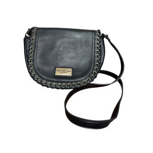 Marc New York Black Crossbody Saddle Bag Gold Accents